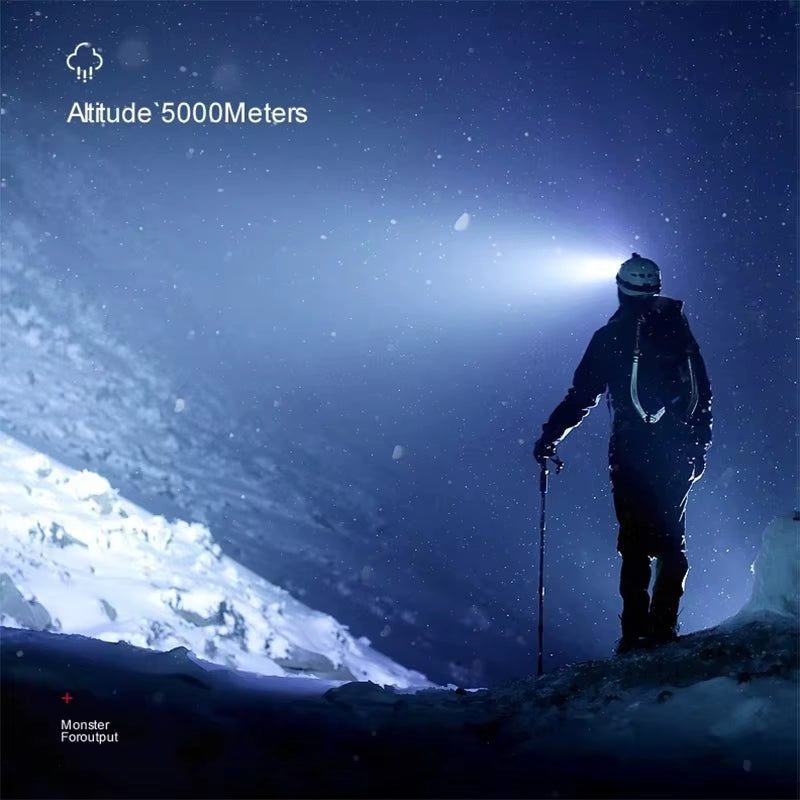 Rechargeable 5-LED Headlamp with Built-In Battery - Ultra-Bright Flashlight for Camping, Fishing, and Outdoor Adventures