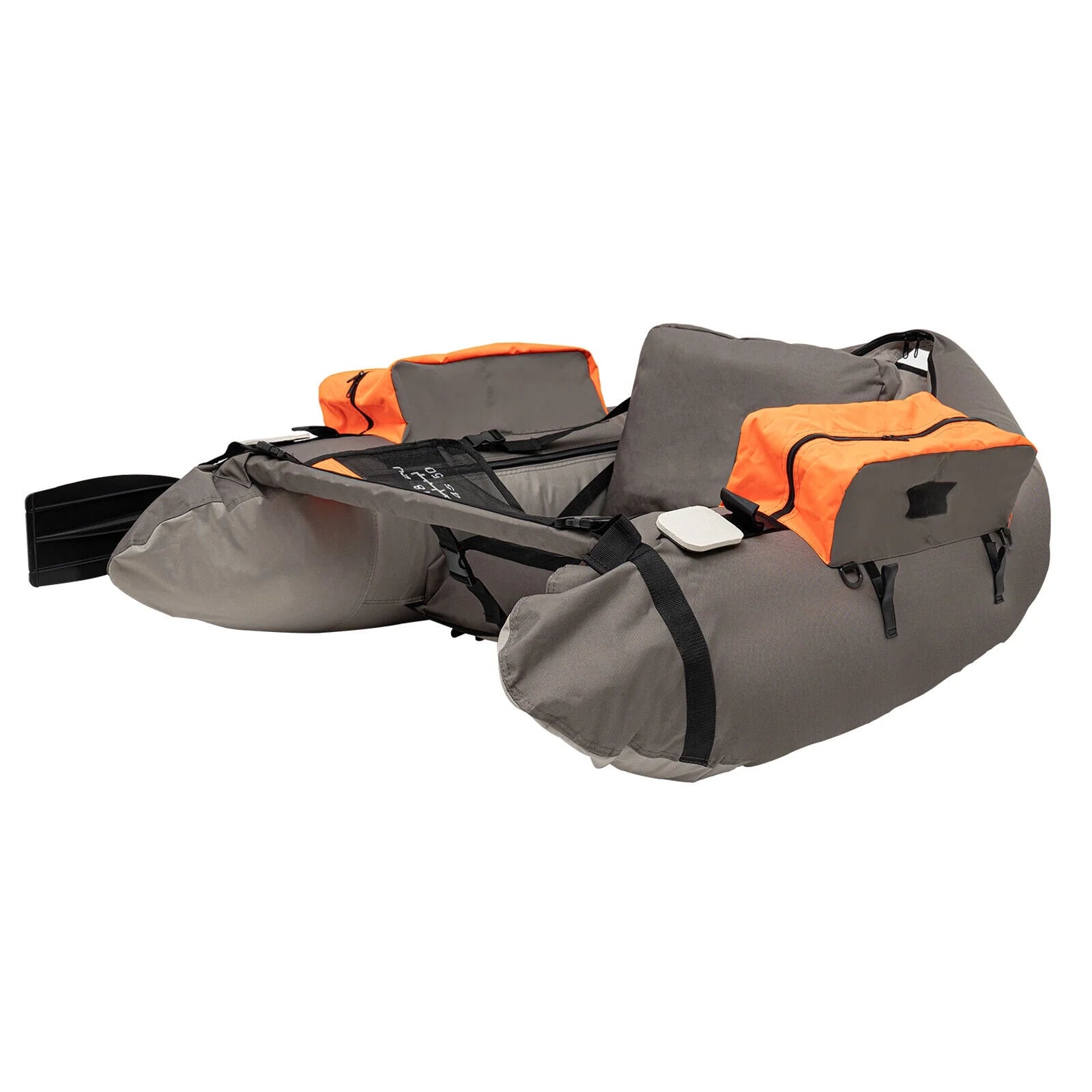 Sgt Motards 5.5ft Portable Inflatable Fishing Boat Raft – 286lb Capacity, Adjustable Backrest (90-180°), Hand Air Pump, Fishing Ruler, for Lakes & Rivers