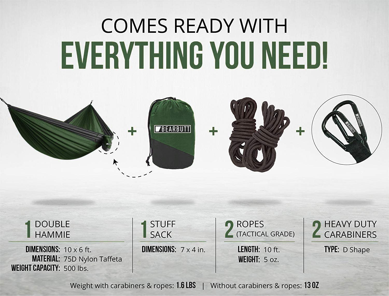 TrailBlaze Portable Double Hammock with Mosquito Net & 2x10ft Straps – 600lbs Capacity, Lightweight 2-Person Hammock Tent for Camping, Backpacking, Hiking