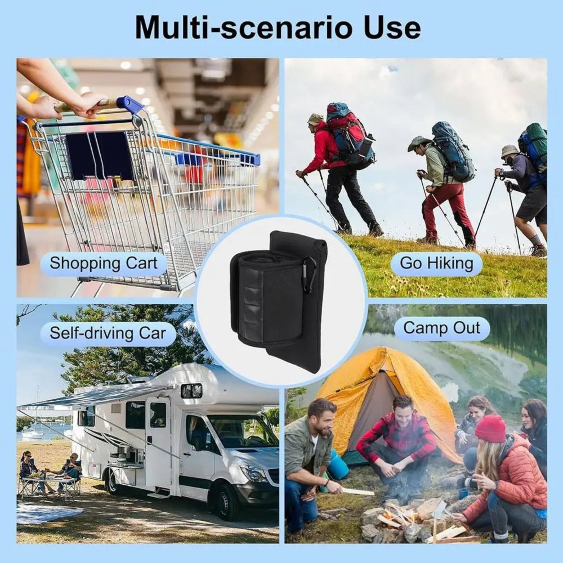 AquaMate Magnetic Water Bottle Holder – Universal Fit with Strong Built-In Magnet for Secure Attachment to Metal Surfaces, Gym, Outdoor, & Travel