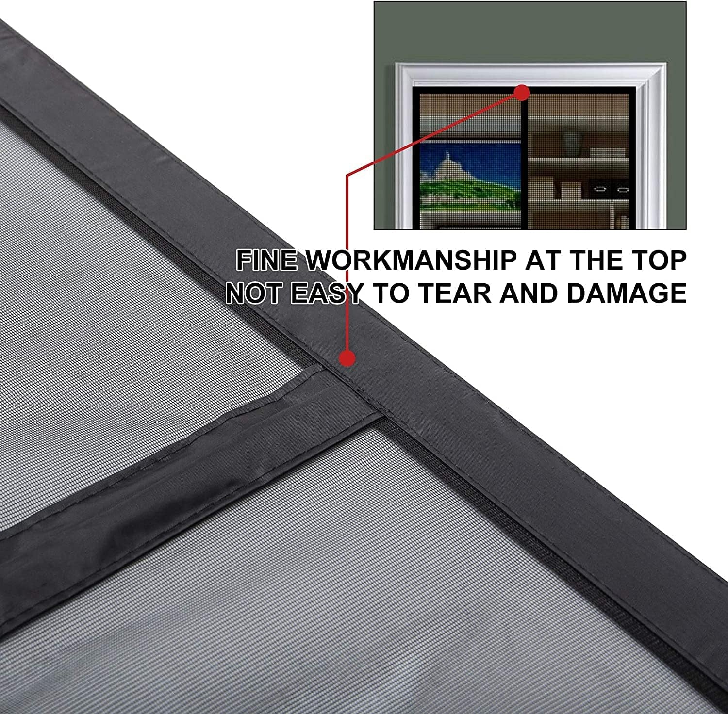 Magnetic Screen Door 40"x83" - Heavy Duty Self-Closing Mesh with Tight Magnetic Seal, Hands-Free, Pet & Kid Friendly, Fits Doors Up to 38"x82"