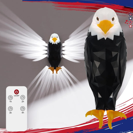 Sgt Motards Bald Eagle LED Wall Light – Remote Control, Magnetic Mount, Rechargeable 3D American Eagle Night Light for Bedroom, Living Room, Hallway