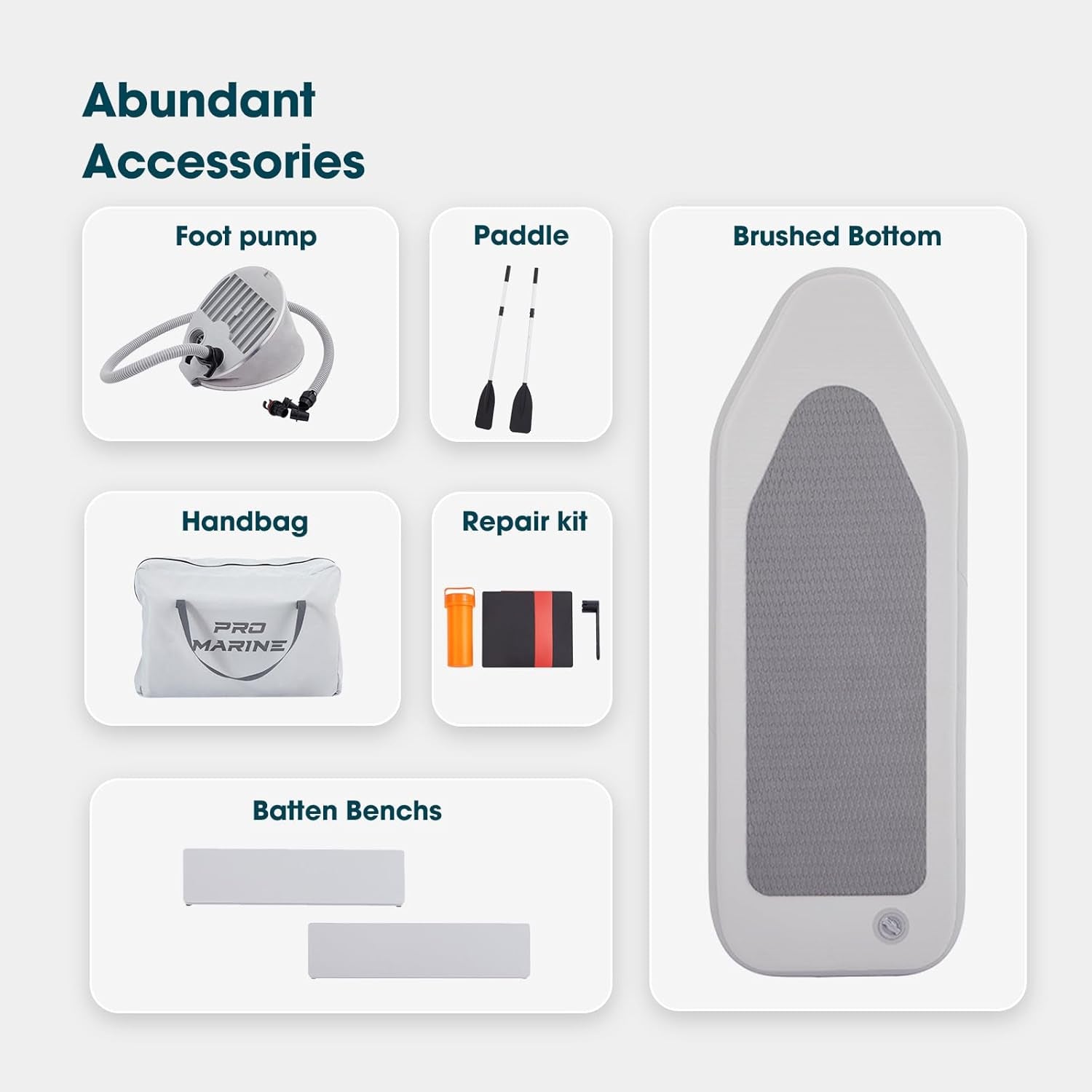 Sgt Motards 7.5ft Inflatable Fishing Boat Set for Adults & Kids – 660lb Capacity, Aluminum Oars, Fishing Rod Holders, Grab Rope, Air Pump, Motor Bracket