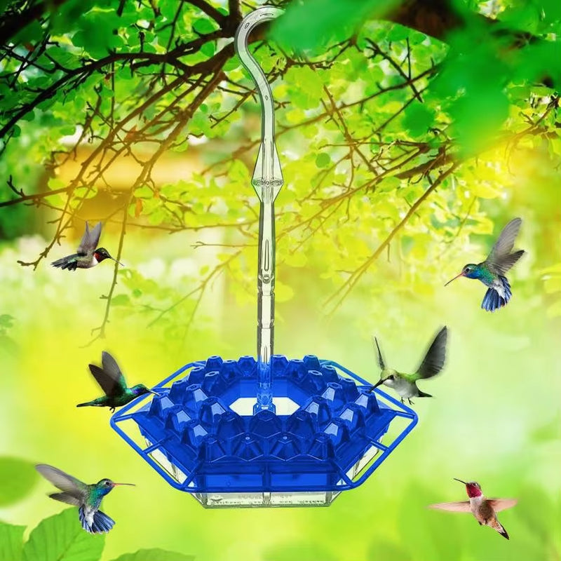 1pc Hexagonal Hanging Wild Bird Feeder with Hook, Hummingbird Feeder & Water Dispenser, Fits Gardens & Outdoor Spaces
