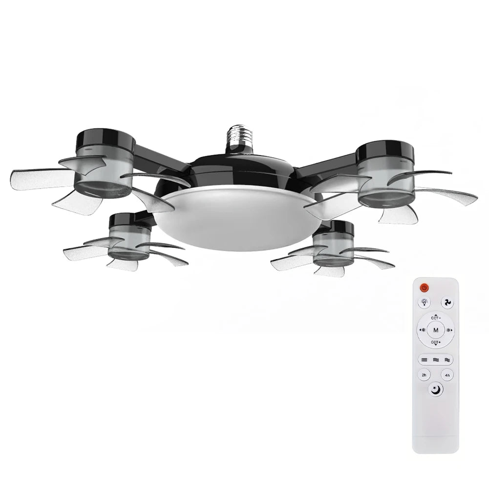 Sgt Motards 2-in-1 Cordless Hanging Fan with LED Lantern – Silent 3-Speed Drone Ceiling Fan, Rechargeable, for Camping, Bedroom, Dining Room, Living Room