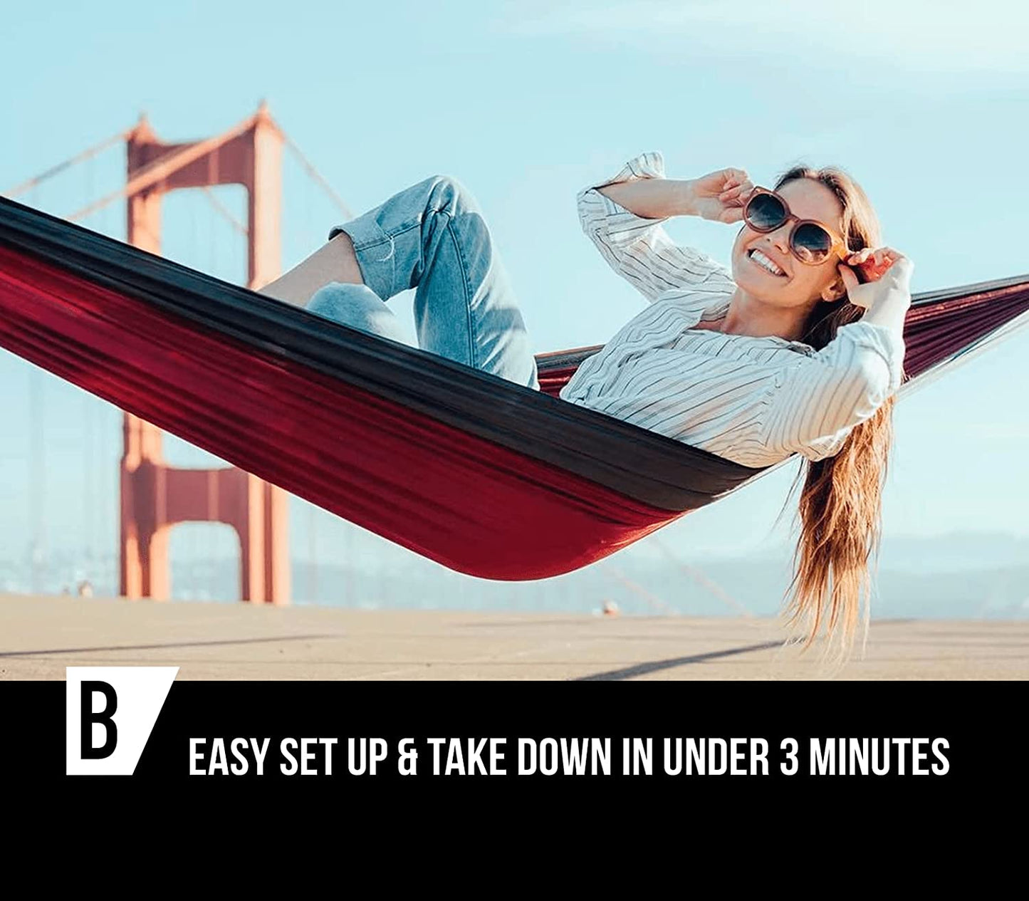 TrailBlaze Portable Double Hammock with Mosquito Net & 2x10ft Straps – 600lbs Capacity, Lightweight 2-Person Hammock Tent for Camping, Backpacking, Hiking