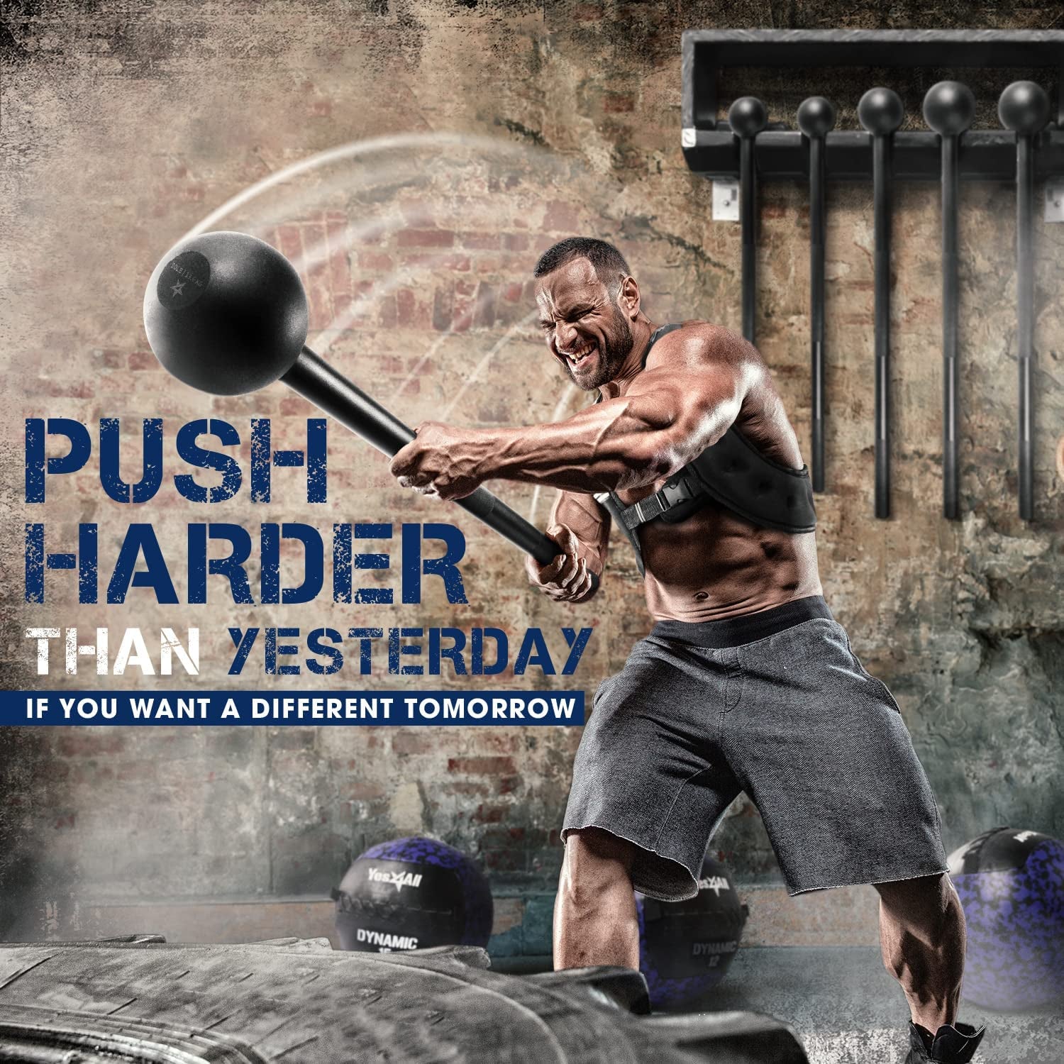 Steel Mace Bell for Strength Training, 5-30 lbs, Full-Body Workouts, Core, Shoulders, Grips & Forearms, Rehabilitation & Stretching, Black