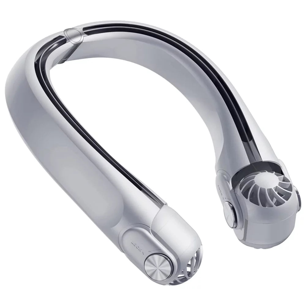 Portable Neck Fan, Hands-Free Bladeless Personal Fan, Rechargeable, White