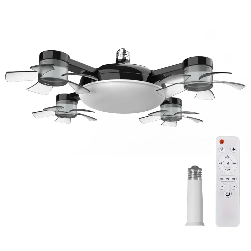 Sgt Motards 2-in-1 Cordless Hanging Fan with LED Lantern – Silent 3-Speed Drone Ceiling Fan, Rechargeable, for Camping, Bedroom, Dining Room, Living Room