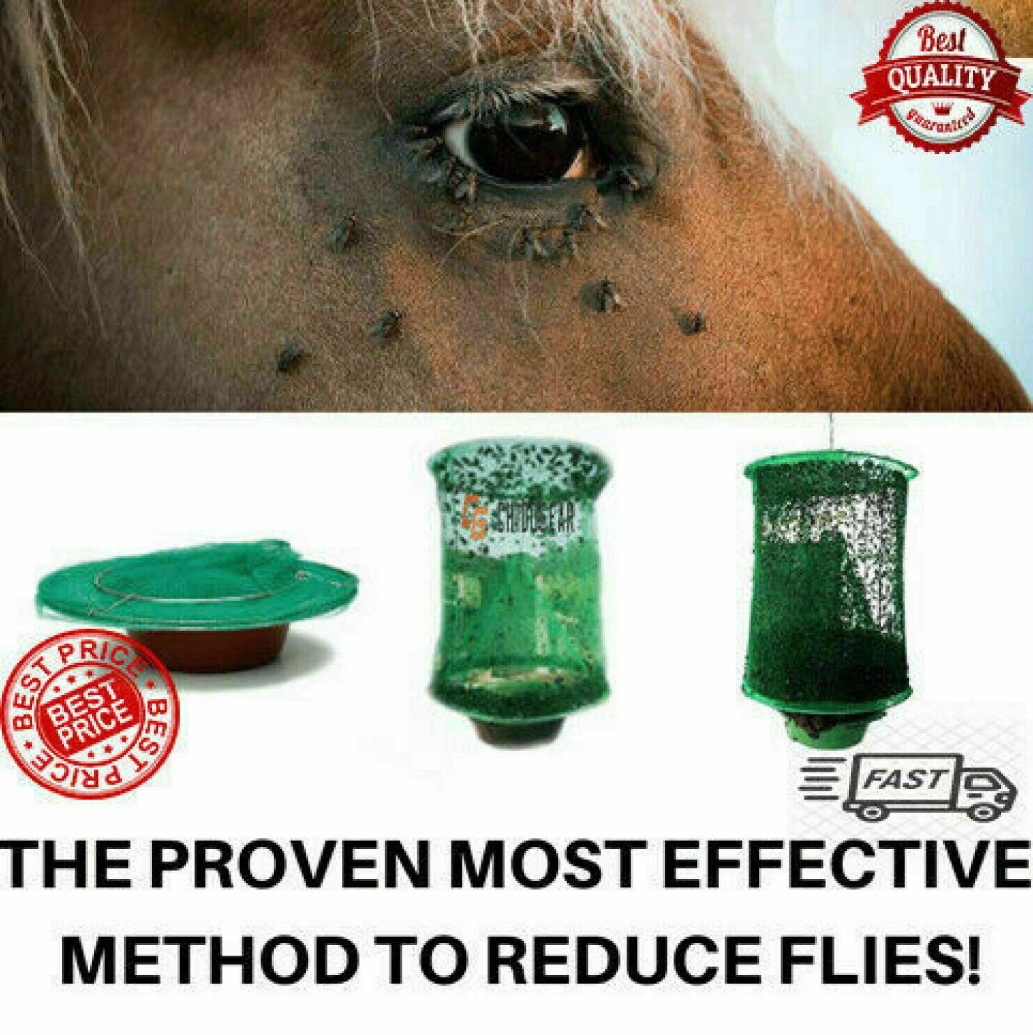 Sgt Motards Ranch Fly Trap Net – Reusable Outdoor Insect Cage, Non-Toxic Fly Control for Horses, Cows, Stables & Farms