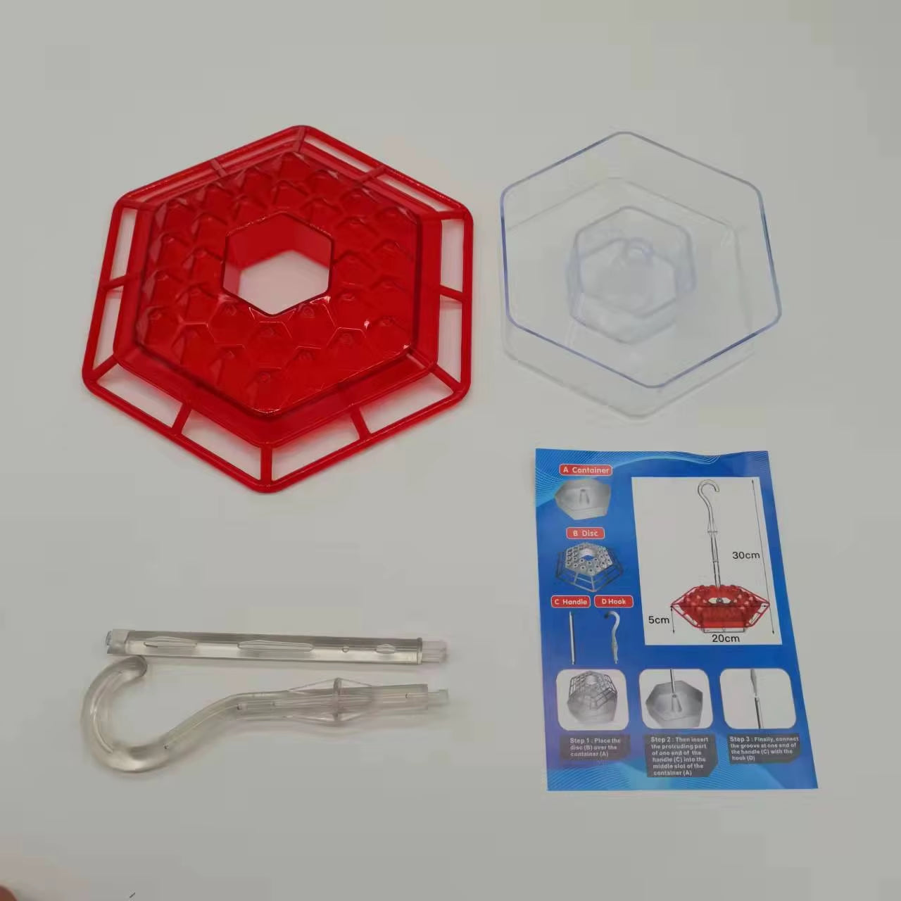 1pc Hexagonal Hanging Wild Bird Feeder with Hook, Hummingbird Feeder & Water Dispenser, Fits Gardens & Outdoor Spaces