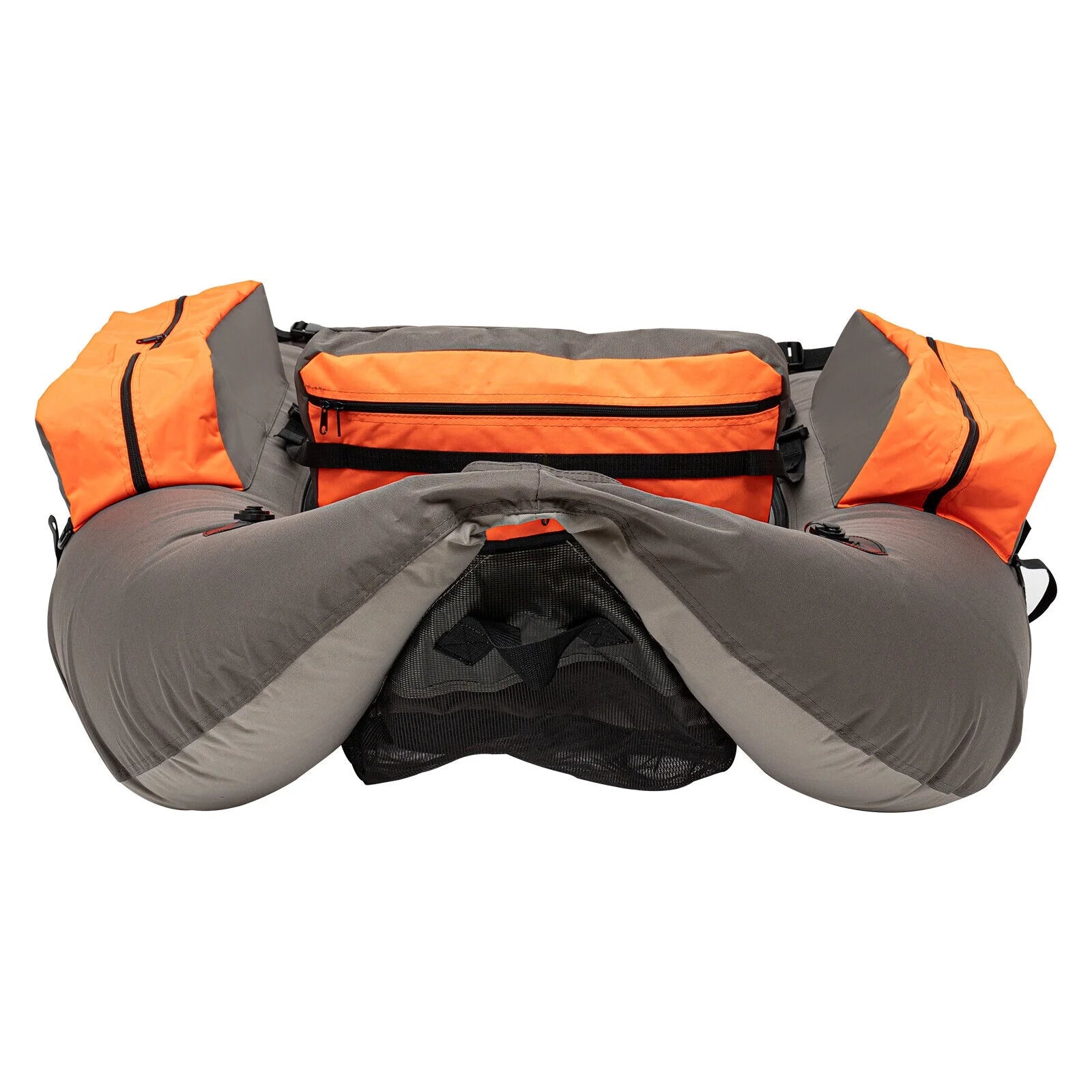 Sgt Motards 5.5ft Portable Inflatable Fishing Boat Raft – 286lb Capacity, Adjustable Backrest (90-180°), Hand Air Pump, Fishing Ruler, for Lakes & Rivers