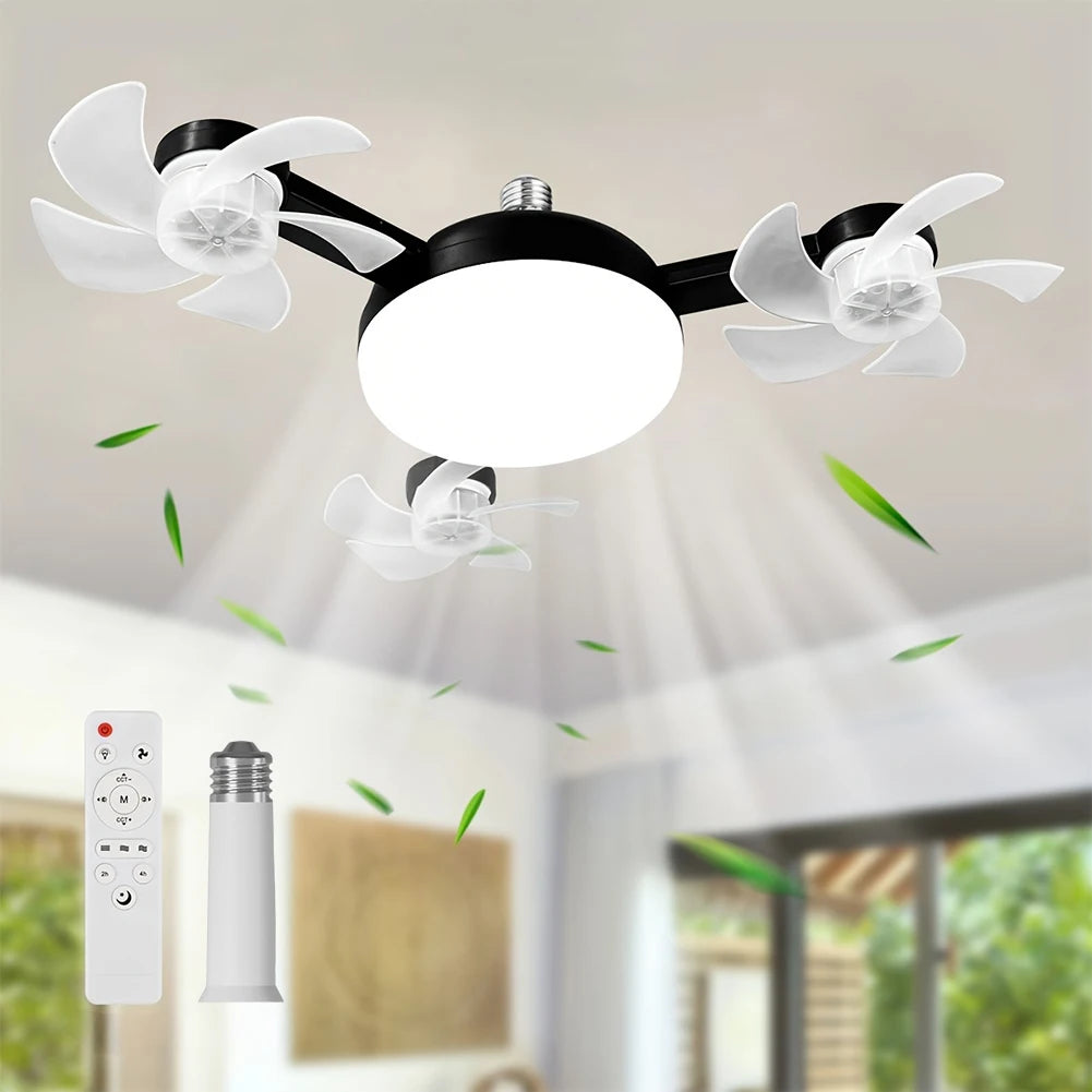 Sgt Motards 2-in-1 Cordless Hanging Fan with LED Lantern – Silent 3-Speed Drone Ceiling Fan, Rechargeable, for Camping, Bedroom, Dining Room, Living Room