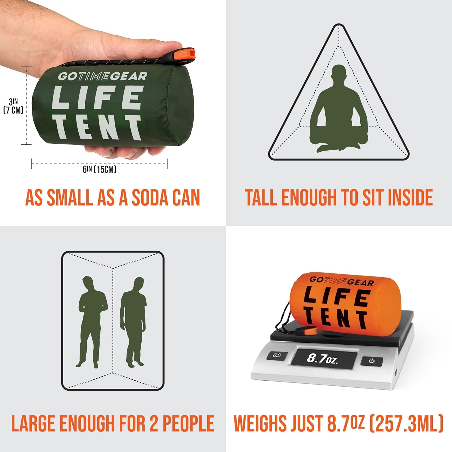 2-Person Mylar Emergency Survival Tent with Paracord and Whistle - All-Weather Shelter for Camping, Hiking, and Survival Kits