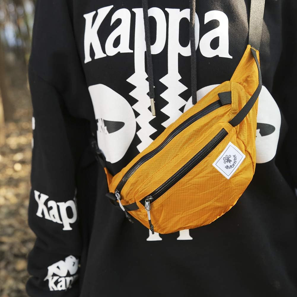 Hiking Waist Packs Portable,Water Resistant Fanny Bag with Adjustable Strap,Lightweight Crossbody Chest Bag Slim Bag