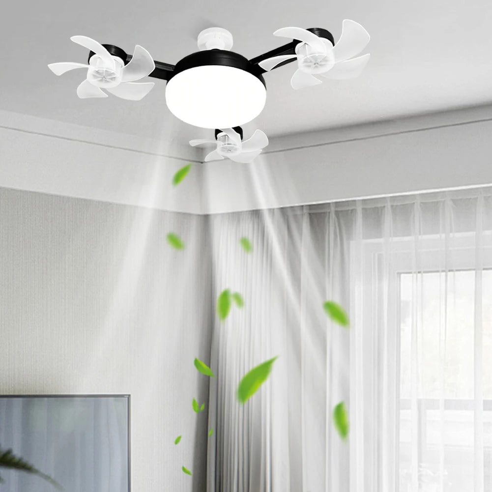 Sgt Motards 2-in-1 Cordless Hanging Fan with LED Lantern – Silent 3-Speed Drone Ceiling Fan, Rechargeable, for Camping, Bedroom, Dining Room, Living Room