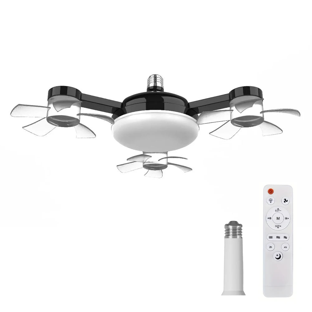 Sgt Motards 2-in-1 Cordless Hanging Fan with LED Lantern – Silent 3-Speed Drone Ceiling Fan, Rechargeable, for Camping, Bedroom, Dining Room, Living Room
