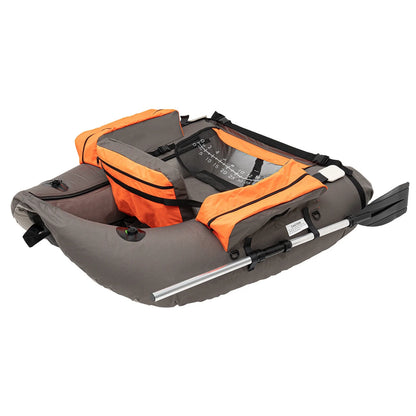 Sgt Motards 5.5ft Portable Inflatable Fishing Boat Raft – 286lb Capacity, Adjustable Backrest (90-180°), Hand Air Pump, Fishing Ruler, for Lakes & Rivers