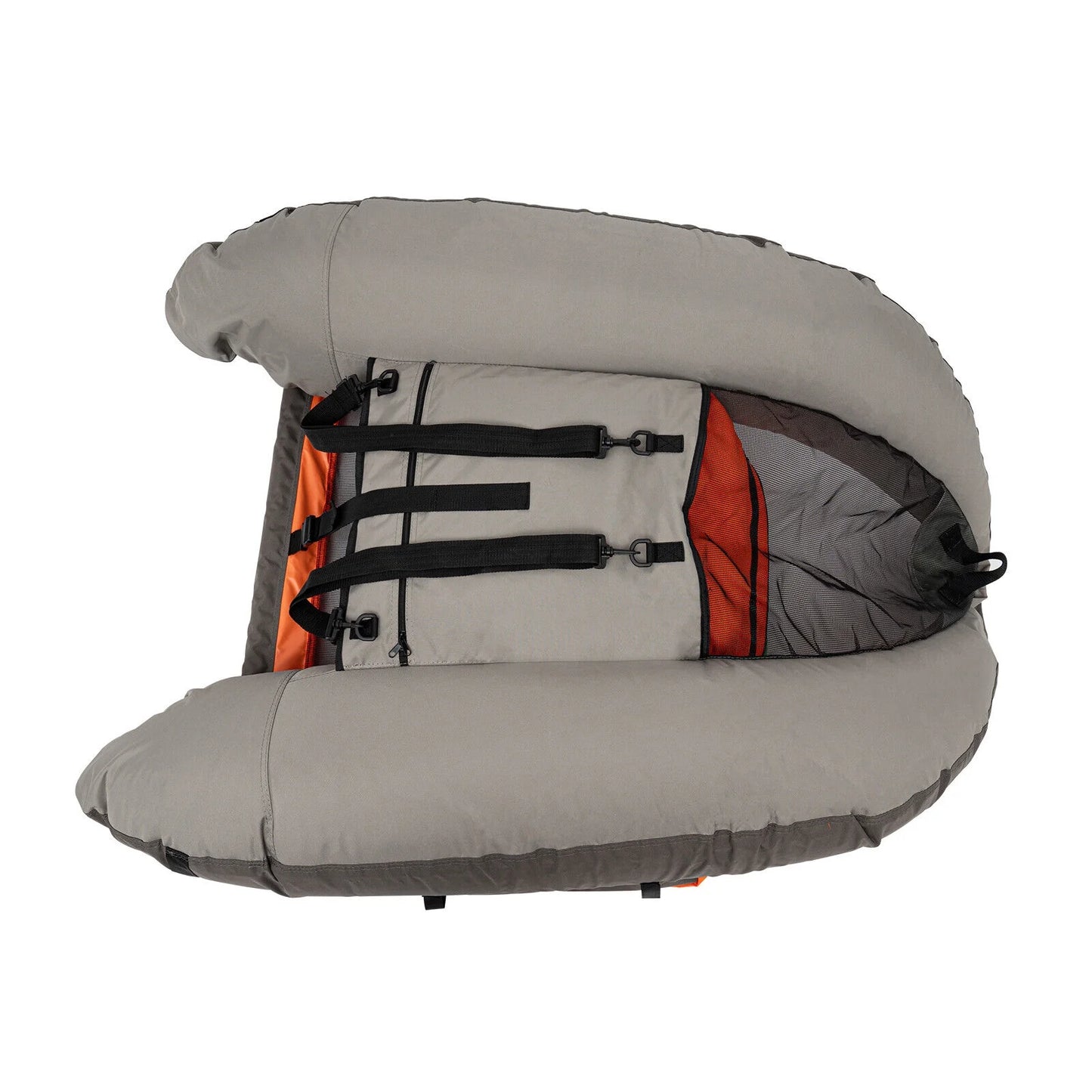 Sgt Motards 5.5ft Portable Inflatable Fishing Boat Raft – 286lb Capacity, Adjustable Backrest (90-180°), Hand Air Pump, Fishing Ruler, for Lakes & Rivers