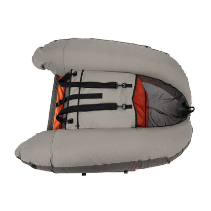 Sgt Motards 5.5ft Portable Inflatable Fishing Boat Raft – 286lb Capacity, Adjustable Backrest (90-180°), Hand Air Pump, Fishing Ruler, for Lakes & Rivers