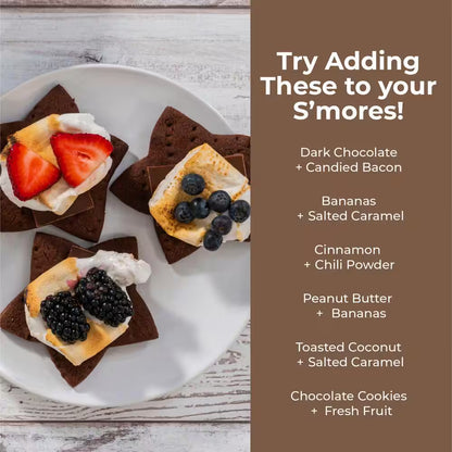 Nostalgia SMM200 Indoor Electric Stainless Steel S'mores Maker with 4-Compartment Lazy Susan Tray and 2 Roasting Forks, Java Brown