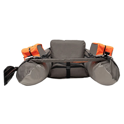 Sgt Motards 5.5ft Portable Inflatable Fishing Boat Raft – 286lb Capacity, Adjustable Backrest (90-180°), Hand Air Pump, Fishing Ruler, for Lakes & Rivers