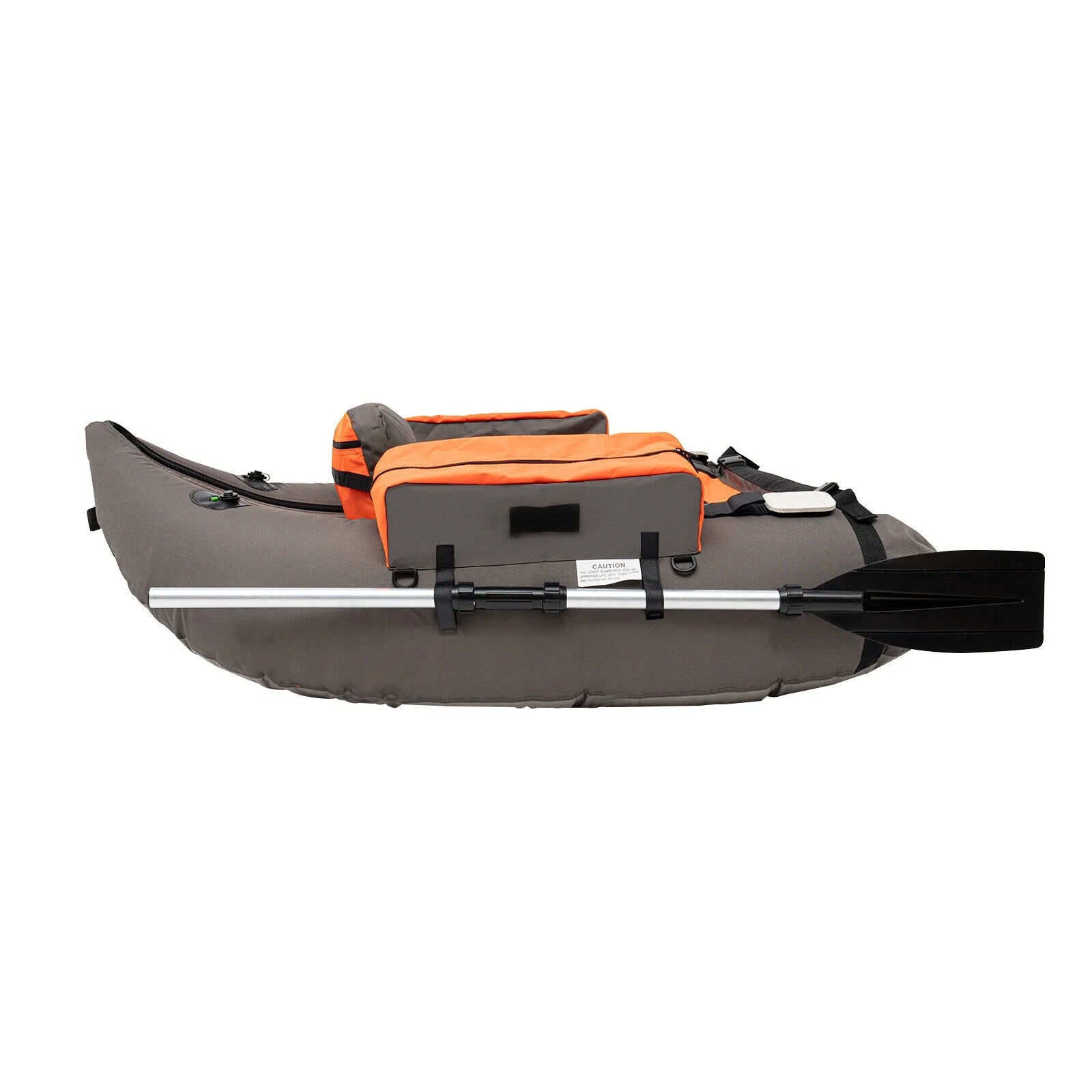 Sgt Motards 5.5ft Portable Inflatable Fishing Boat Raft – 286lb Capacity, Adjustable Backrest (90-180°), Hand Air Pump, Fishing Ruler, for Lakes & Rivers