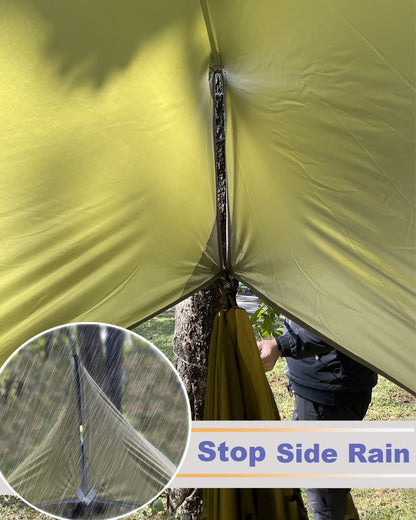 TrailBlaze 2-Person Camping Hammock with Mosquito Net – Portable Single & Double Hammock Tent, 600lbs Capacity, 2x10ft Straps for Hiking, Camping, Survival Travel