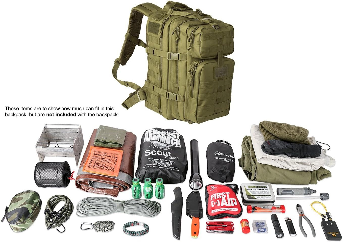 Exos Bravo 34L Military Tactical Backpack – Waterproof Heavy-Duty MOLLE Rucksack, Olive Drab – Hydration & Laptop Compatible for Hiking, Camping, Running, Cycling