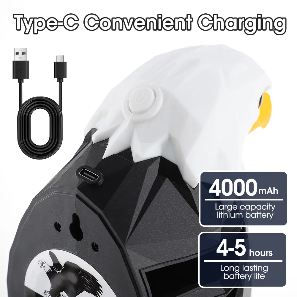 Sgt Motards Bald Eagle LED Wall Light – Remote Control, Magnetic Mount, Rechargeable 3D American Eagle Night Light for Bedroom, Living Room, Hallway
