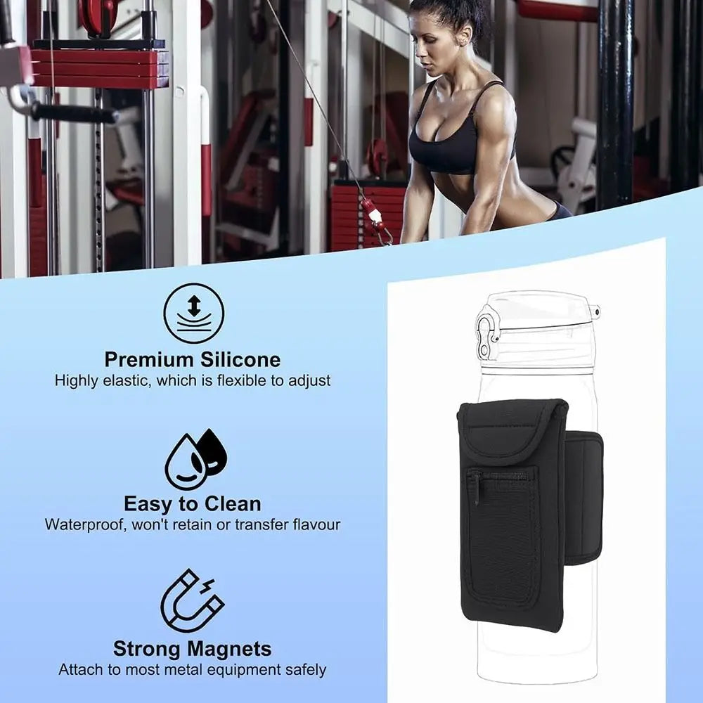 AquaMate Magnetic Water Bottle Holder – Universal Fit with Strong Built-In Magnet for Secure Attachment to Metal Surfaces, Gym, Outdoor, & Travel