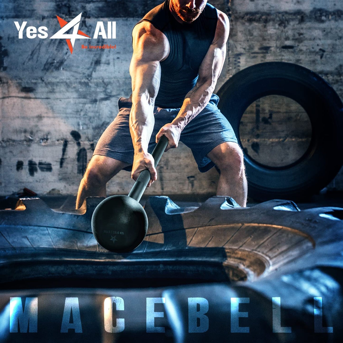 Steel Mace Bell for Strength Training, 5-30 lbs, Full-Body Workouts, Core, Shoulders, Grips & Forearms, Rehabilitation & Stretching, Black