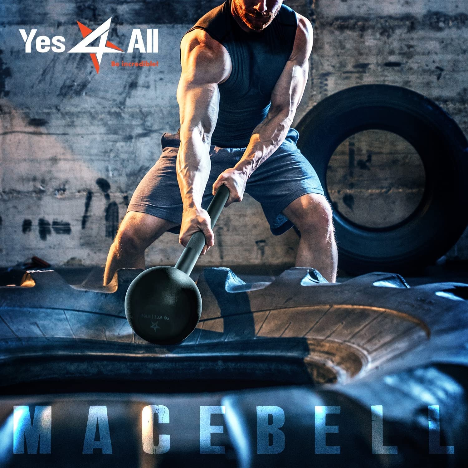 Steel Mace Bell for Strength Training, 5-30 lbs, Full-Body Workouts, Core, Shoulders, Grips & Forearms, Rehabilitation & Stretching, Black