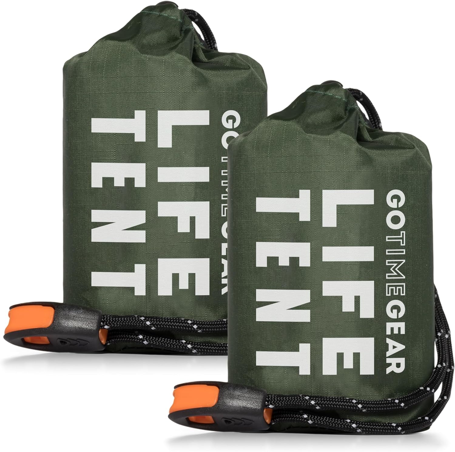 2-Person Mylar Emergency Survival Tent with Paracord and Whistle - All-Weather Shelter for Camping, Hiking, and Survival Kits