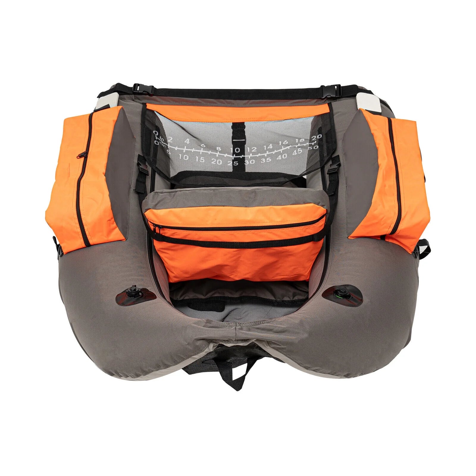 Sgt Motards 5.5ft Portable Inflatable Fishing Boat Raft – 286lb Capacity, Adjustable Backrest (90-180°), Hand Air Pump, Fishing Ruler, for Lakes & Rivers