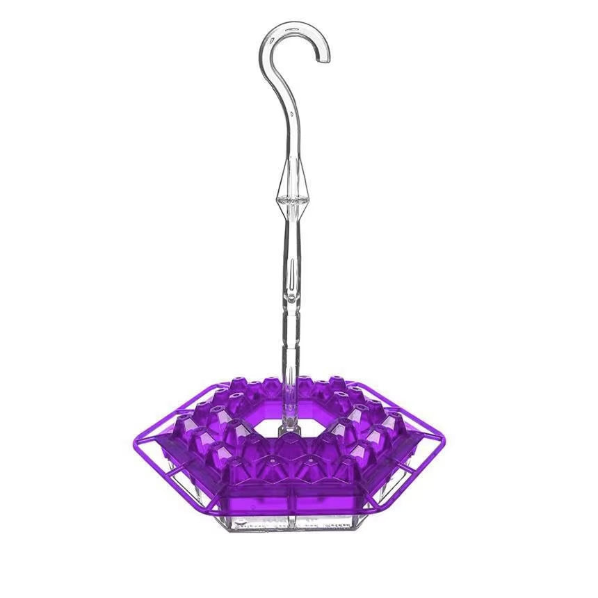 1pc Hexagonal Hanging Wild Bird Feeder with Hook, Hummingbird Feeder & Water Dispenser, Fits Gardens & Outdoor Spaces