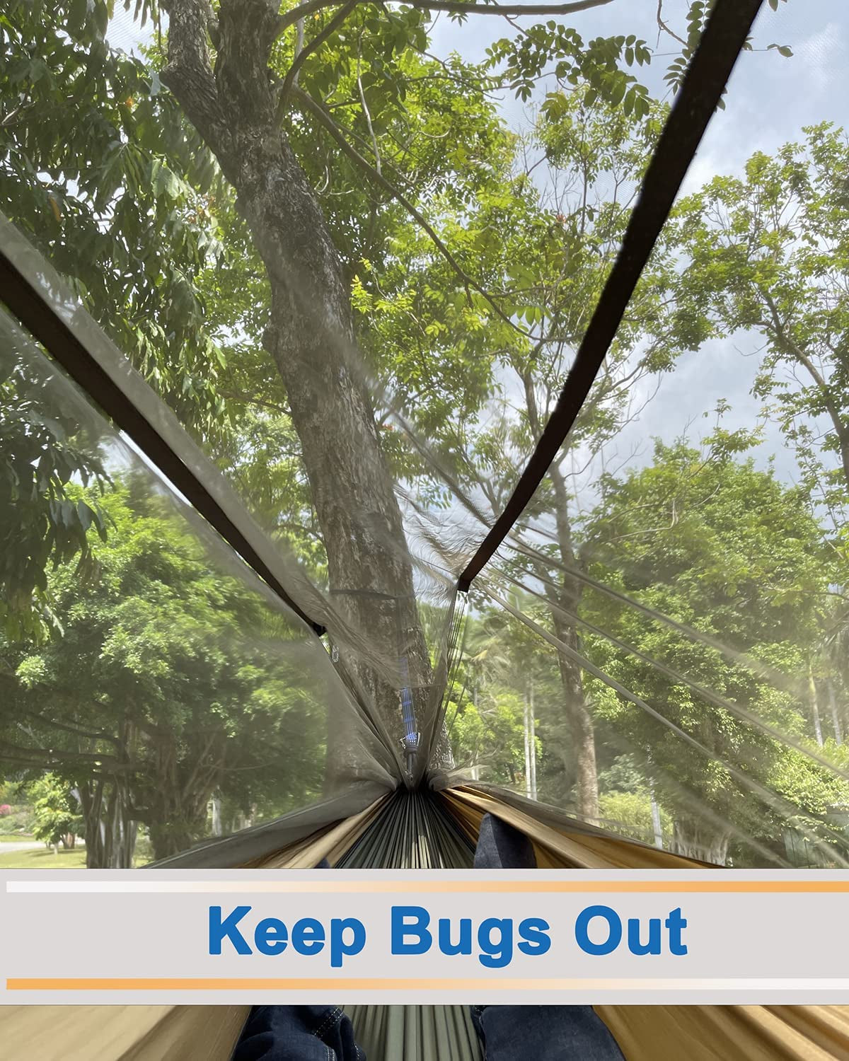 TrailBlaze 2-Person Camping Hammock with Mosquito Net – Portable Single & Double Hammock Tent, 600lbs Capacity, 2x10ft Straps for Hiking, Camping, Survival Travel